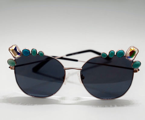 Crystal and Turquoise Polarized Sunglasses