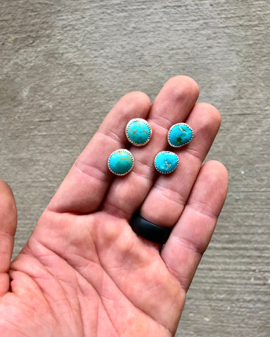 Sterling Silver and Turquoise Studs (LEFT PAIR)