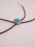 Kingman Turquoise and Crystal Bolo