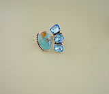 Crystal and Turquoise Ring (Size 8)