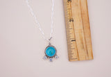 Gem and Turquoise Pendent (18”)