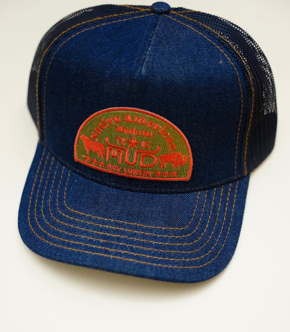 Denim NATIVE AMERICAN Hat (Gold Stitching)