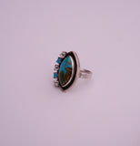 Royston Turquoise and Gem Ring (Size 8)