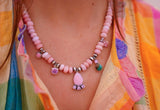 Pink Conch Charm Necklace