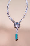 The Original MUD Turquoise and Gem Buckle Necklace