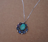 Gem and Turquoise Pendent (18”)