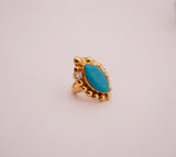 The Gem and Turquoise Gold Ring (Size 7)