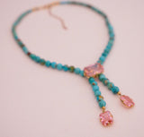 Gem and Turquoise Gold Plated Bolo