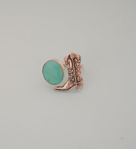 Adjustable Boot and Turquoise Ring (Size 8)
