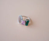 Seashell, Gem and Turquoise Ring (8.5)