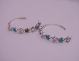 Turquoise Star and Gem Hoops