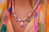 Pink Conch Charm Necklace