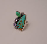 Gem and Turquoise Ring (Size 8.5)