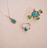 Kingman and Rose Cut Green Diamond Pendent (18”)