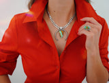 Gem & Turquoise Naja Necklace (16.5”-18”)