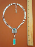 The Original MUD Turquoise and Gem Buckle Necklace