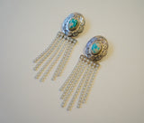 Turquoise Concho and Crystal Earrings