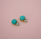 Gem and Turquoise Gold Earrings