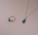 Kingman and Rose Cut Green Diamond Pendent (18”)