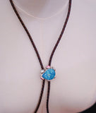 Kingman Turquoise and Crystal Bolo