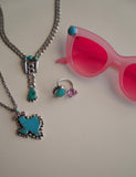 Adjustable Gem and Turquoise Ring (7)