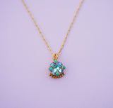 Crystal & Turquoise Necklace (16”)