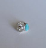 Crystal and Turquoise Ring (Size 5.5)