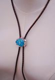 Kingman Turquoise and Crystal Bolo