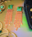 Kingman Turquoise and Crystal Earrings