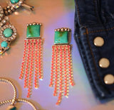 Kingman Turquoise and Crystal Earrings