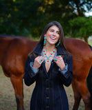 Kingman Turquoise and Gem Squash Blossom