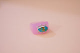 Turquoise and Pink Resin Ring (7)