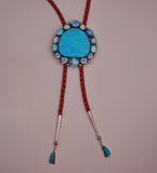 Kingman and Golden Hill Turquoise Cluster Bolo