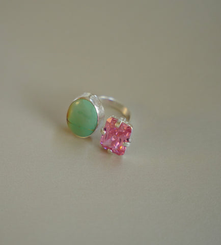 Gem and Turquoise Ring (Size 8.5)