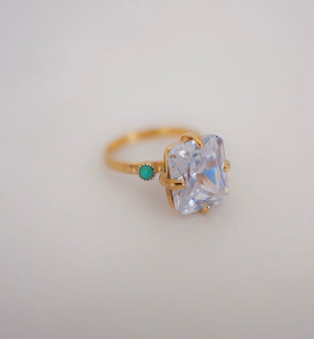 Gem and Turquoise Gold Ring (Pre-Order)