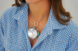 Turquoise and Crystal Necklace (18”)