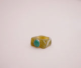 Turquoise and Green Resin Ring (7.5)