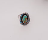 Royston Turquoise and Gem Ring (Size 8)