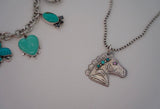 Hand Stamped Turquoise Horse Necklace (18”)