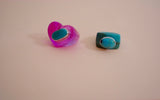 Turquoise and Pink Resin Ring (7.5)
