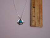 Hand Stamped Turquoise Pendent (18”)