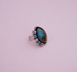 Royston Turquoise and Gem Ring (Size 8)