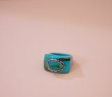 Turquoise and Resin Ring (7.5)