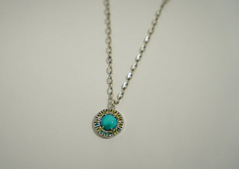 Gem and Turquoise Necklace (18”)