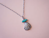 Seashell, Gem and Turquoise Pendent