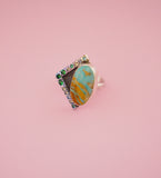 Royston Turquoise and Gem Ring (Size 8)