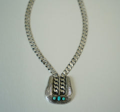 Sterling Vintage Buckle Necklace (18”)