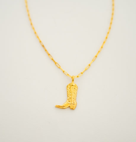 Gold Vermeil Boot Necklace (18”)