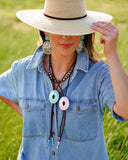 Large Concho and Number 8 Turquoise Earrings