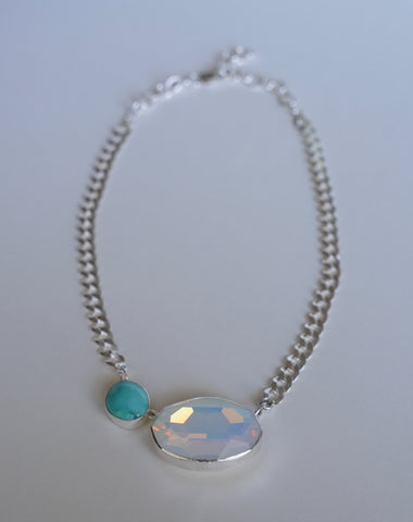 Crystal and Turquoise Necklace (20”)
